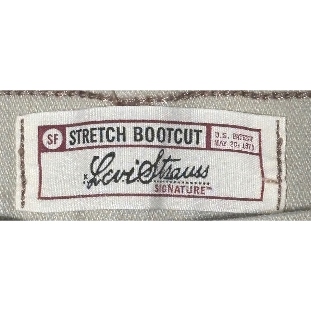 Levi Strauss Signature Stretch‎ Bootcut Women Light Tan Pants Misses 12 Short - Picture 4 of 7